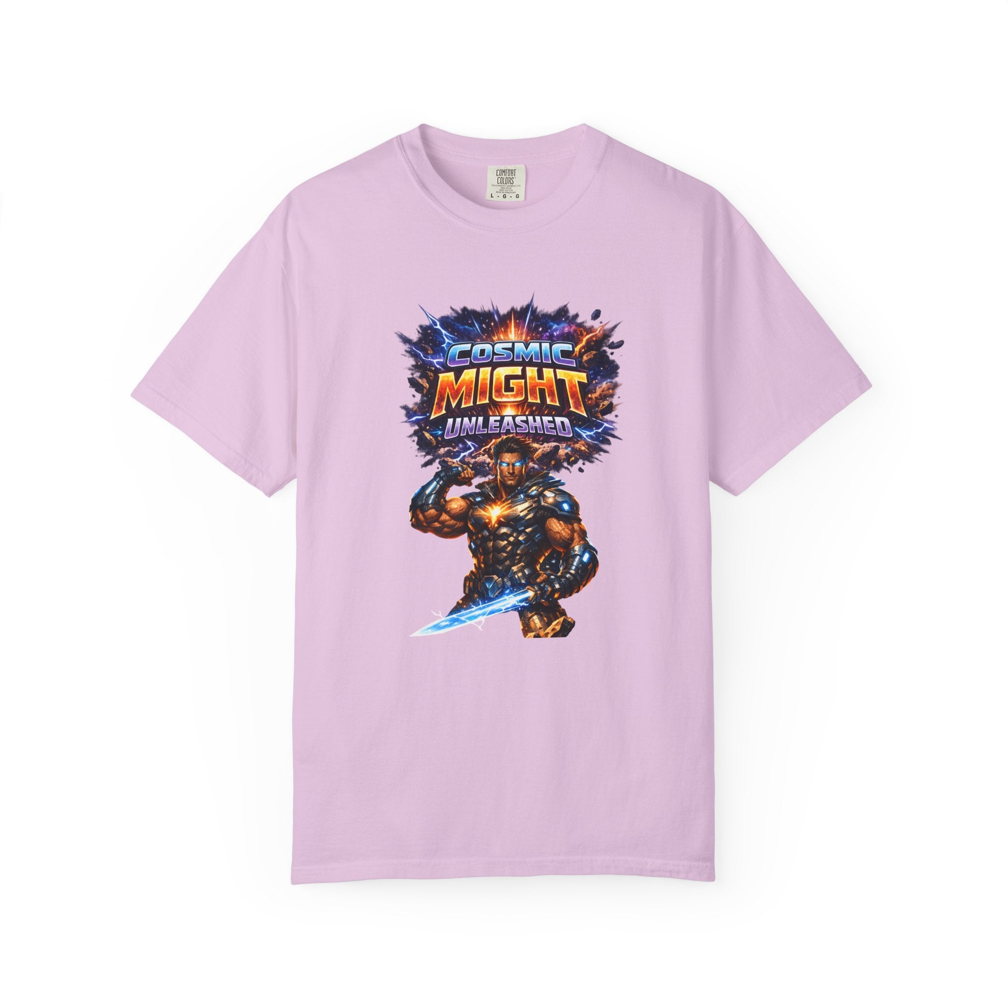 PRB Cosmic Might Unleashed T-shirt | Space Warrior Graphic Tee by Power Runs Black