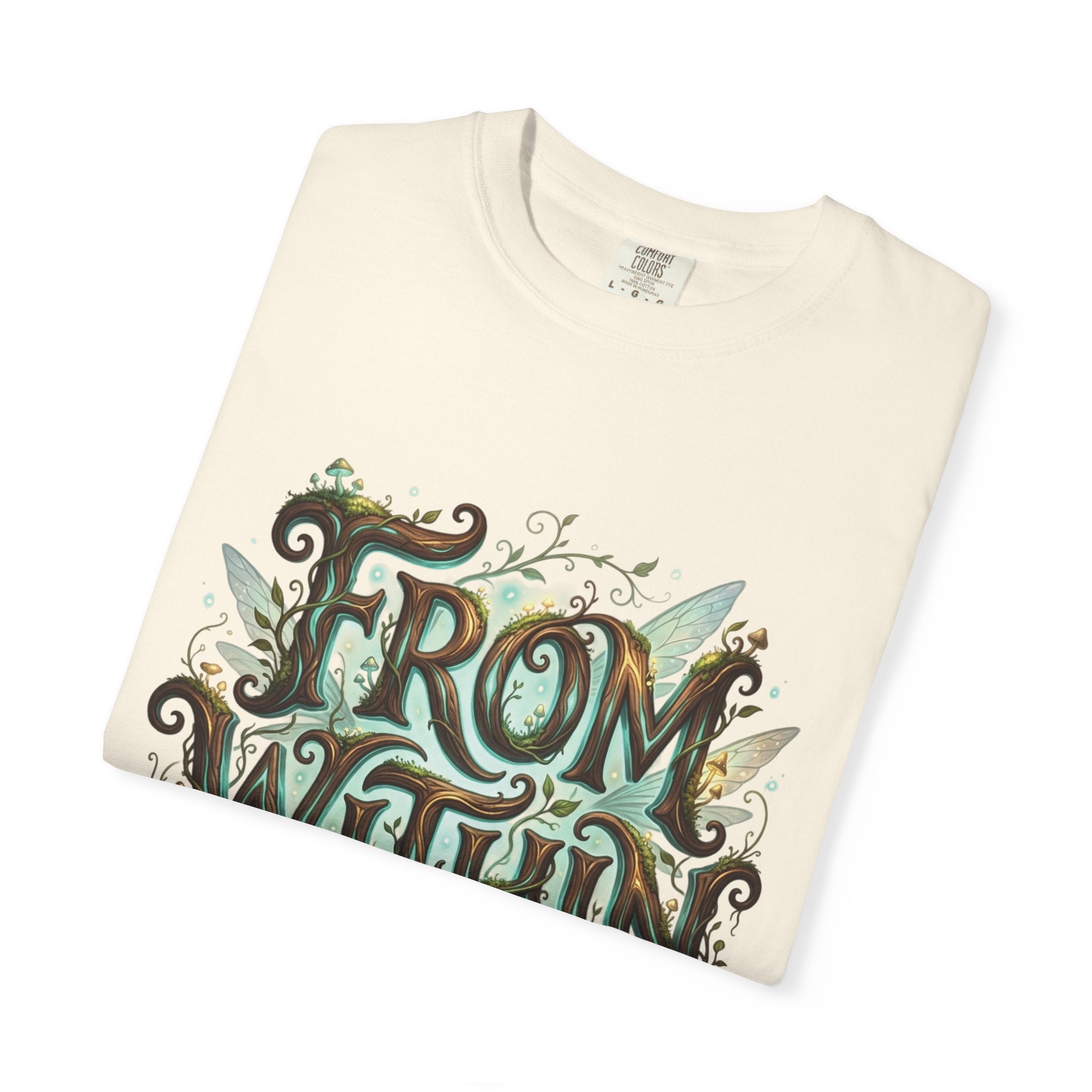Power Runs Black PRB From Within T-shirt | Nature Typography Forest Illustration by Printify