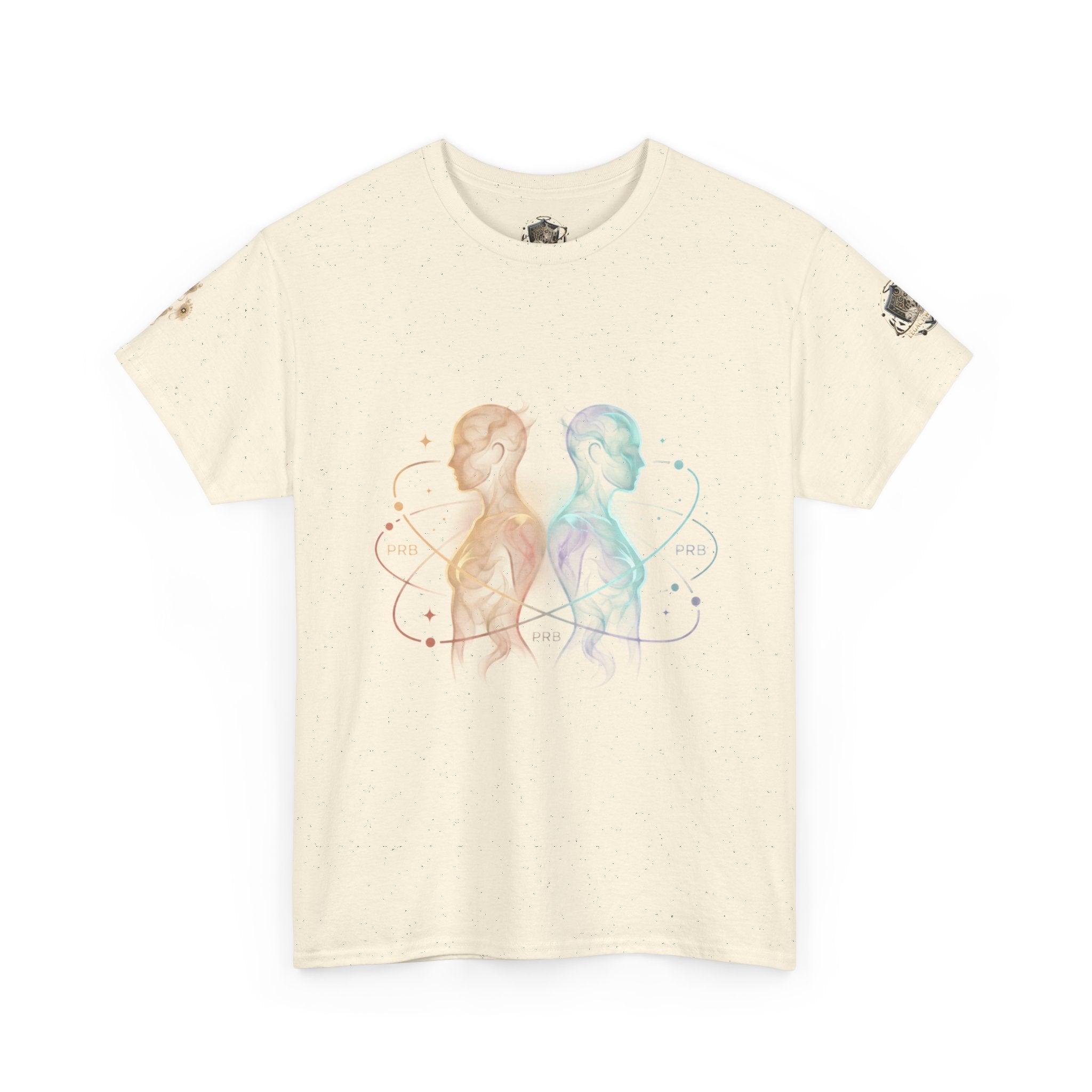 Power Runs Black Gemini Spirit Tee — Twin Sun & Moon Celestial Graphic T-Shirt by Printify