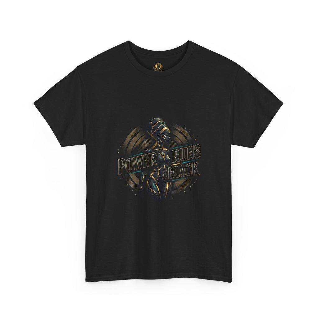 Power Runs Black Queen Goddess Graphics Tee by Printify