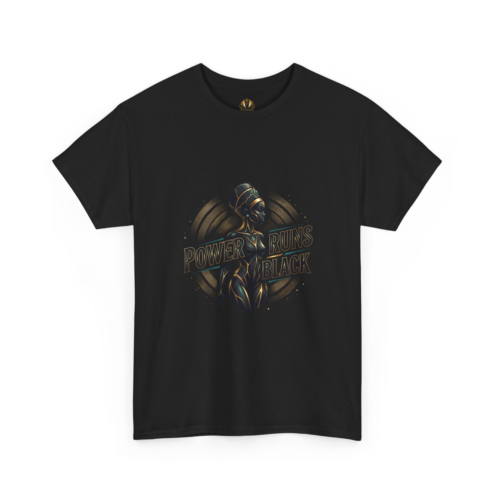 Power Runs Black Queen Goddess Graphics Tee by Printify