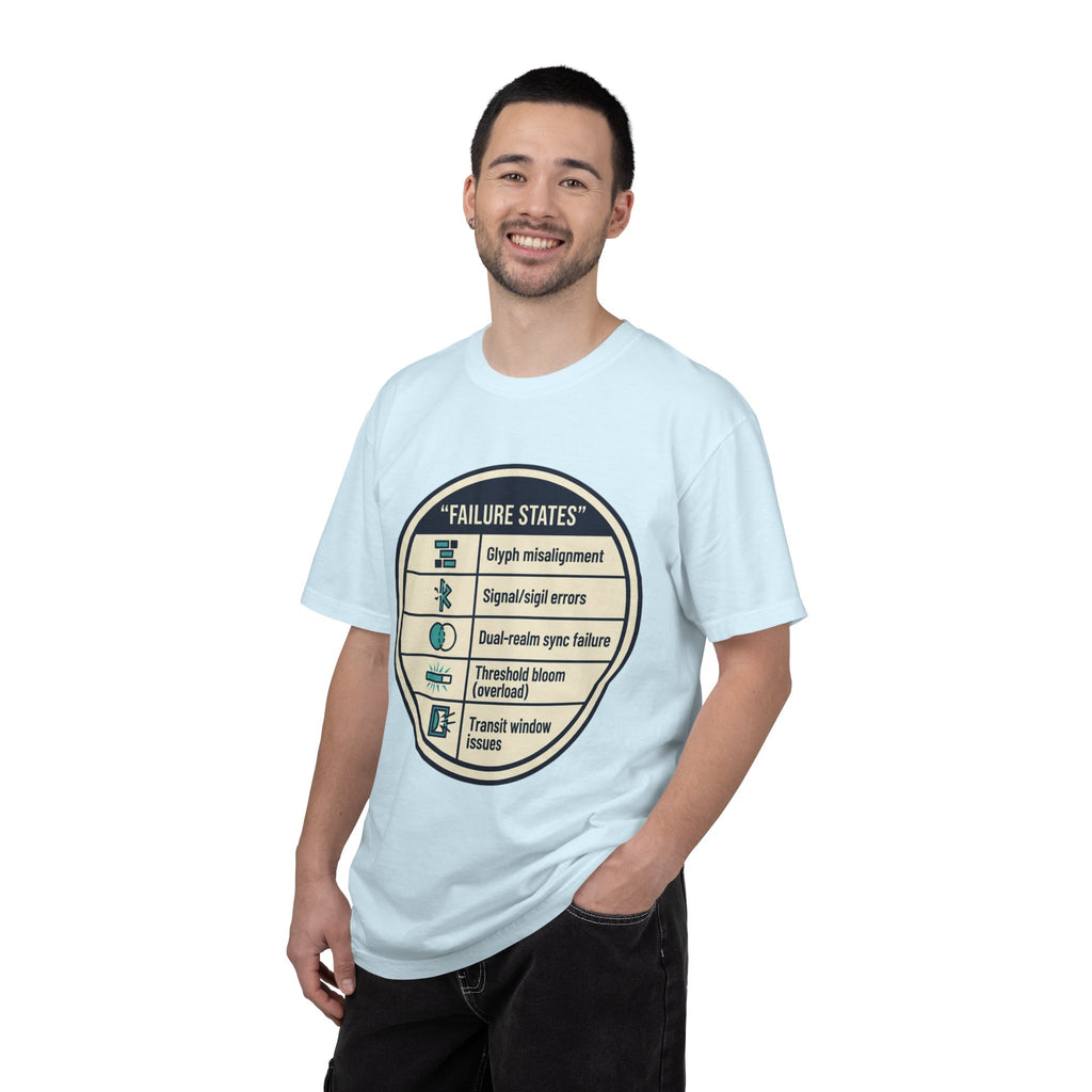 Power Runs Black PRB Failure States T-Shirt — Sci‑Fi Status Badge Graphic Tee by Printify