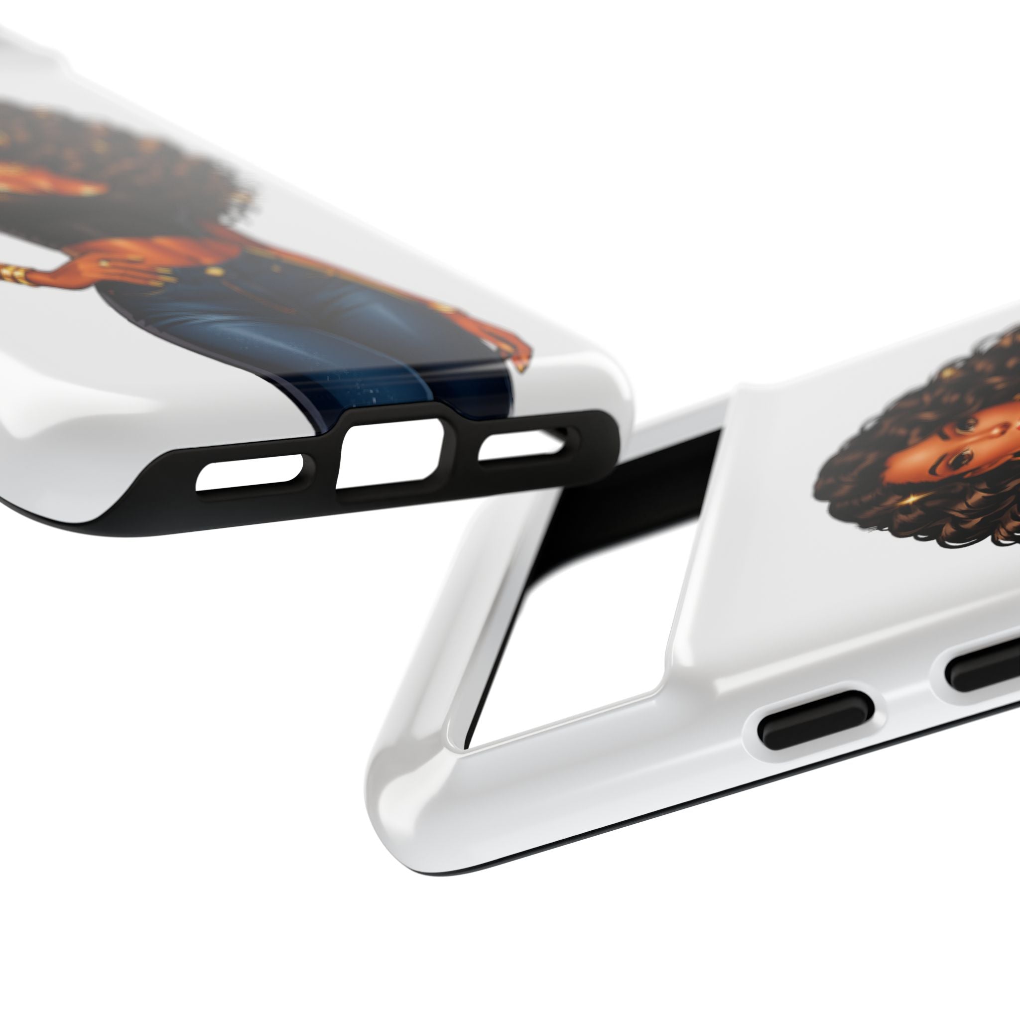 Pretty Rich Bitch by PRB Curly Hair Phone Case by Power Runs Black