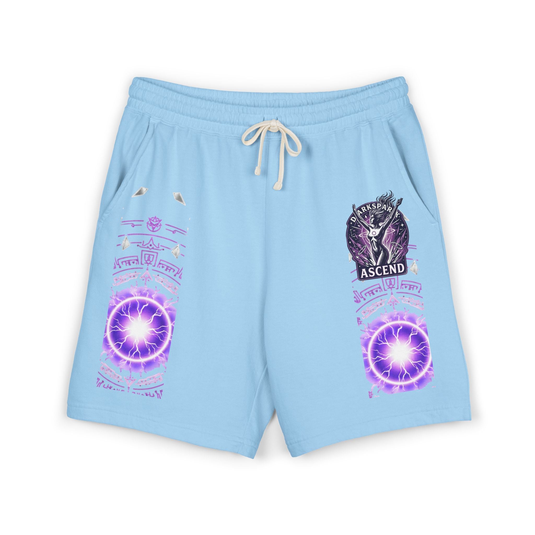Power Runs Black PRB Ascend Graphic Sweat Shorts — Light Fleece Athletic Lounge Shorts by Printify