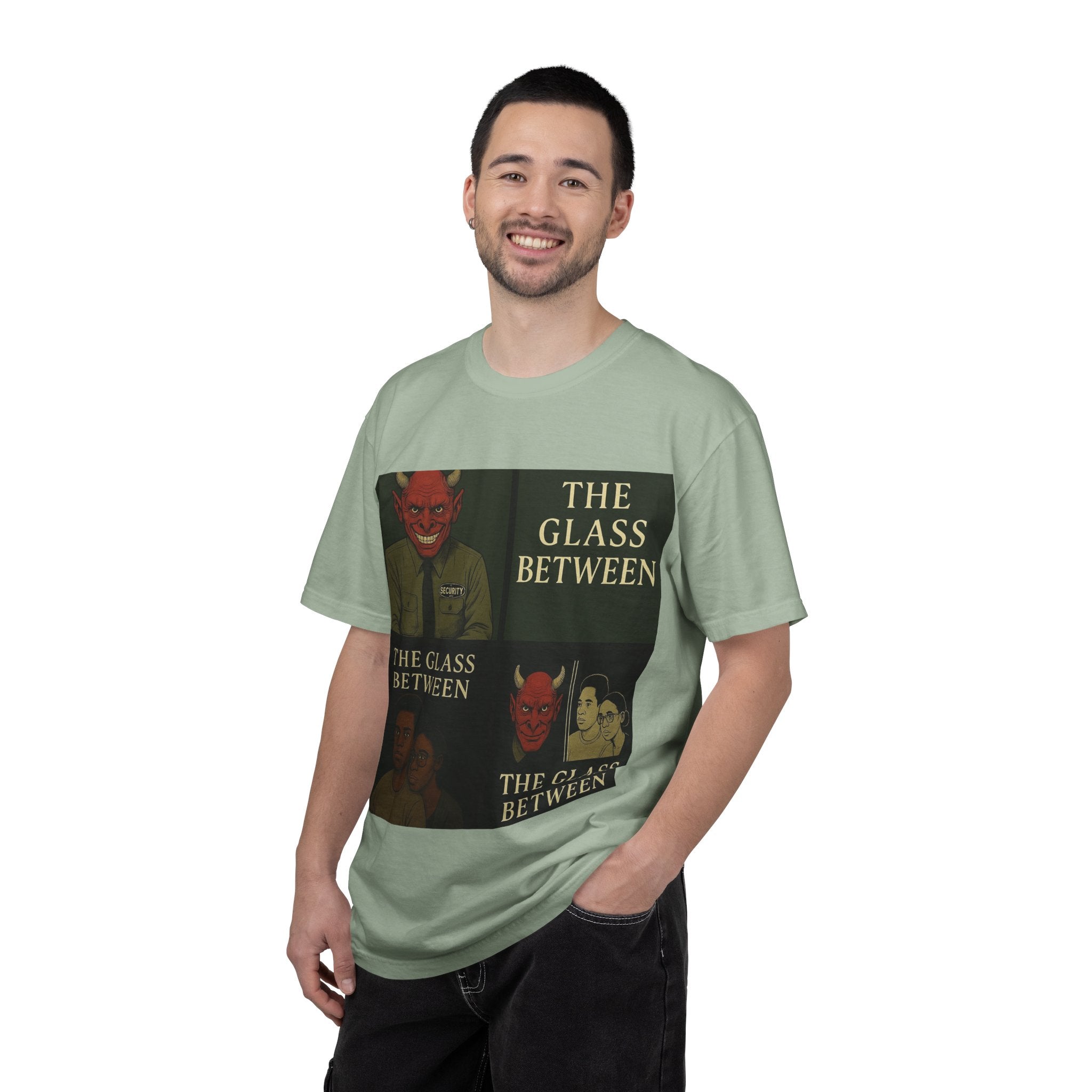 PRB The Glass Between Vintage Collage T-Shirt by Power Runs Black