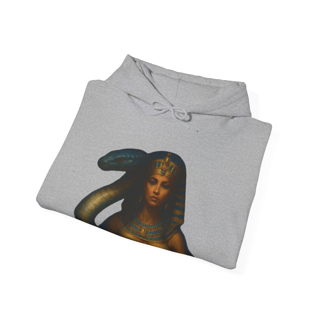 PRB Egyptian Goddess Portrait Hoodie | Serpent Headdress, Ancient Queen Art by Power Runs Black