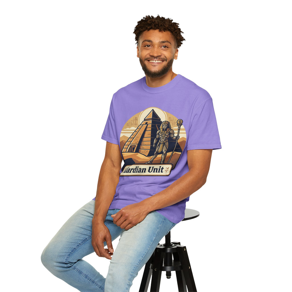 Power Runs Black PRB Guardian Unit T-Shirt — Egyptian Pyramid Sci‑Fi Graphic Tee by Printify