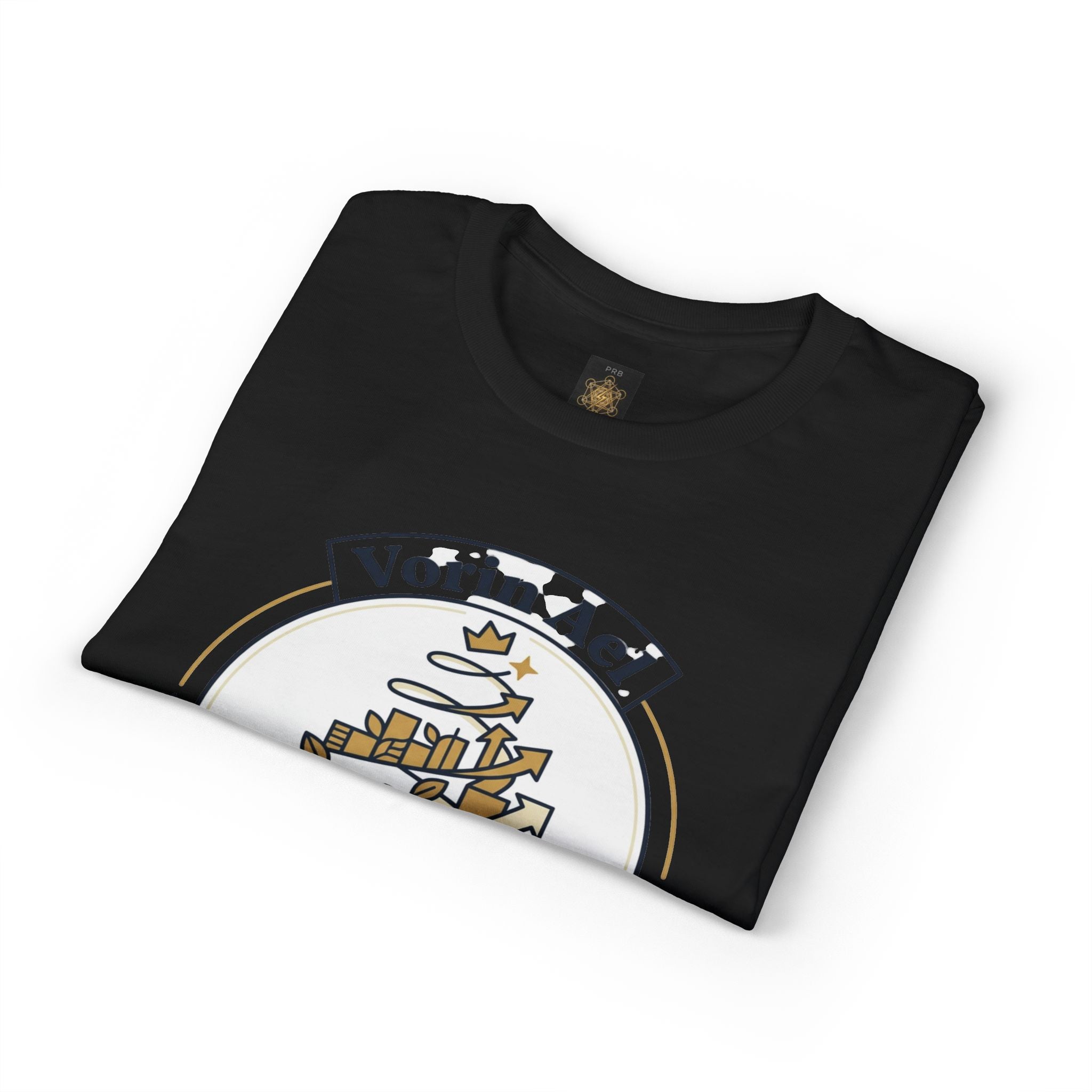 Power Runs Black PRB Vorin Ael Crest T-Shirt — Fantasy Guild Emblem Tee by Printify