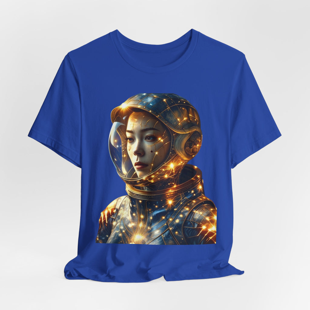 PRB Astronaut Portrait Tee — Starry Cosmic Helmet Graphic T-Shirt by Power Runs Black