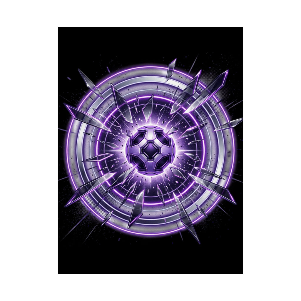 Power Runs Black Purple Energy Shield Matte Poster by Power Runs Black