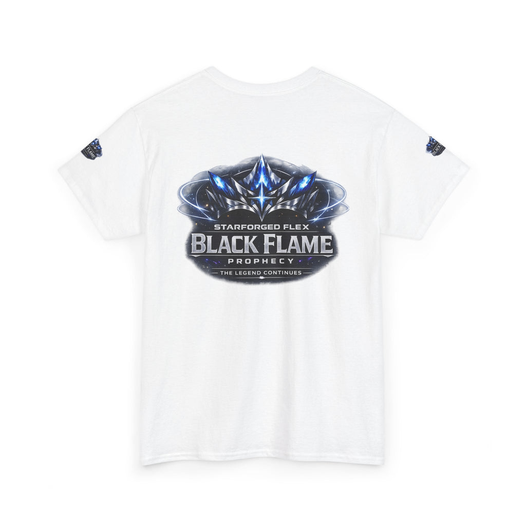 PRB Black Flame Prophecy Tee — Starforged Flex Graphic T‑Shirt by Power Runs Black