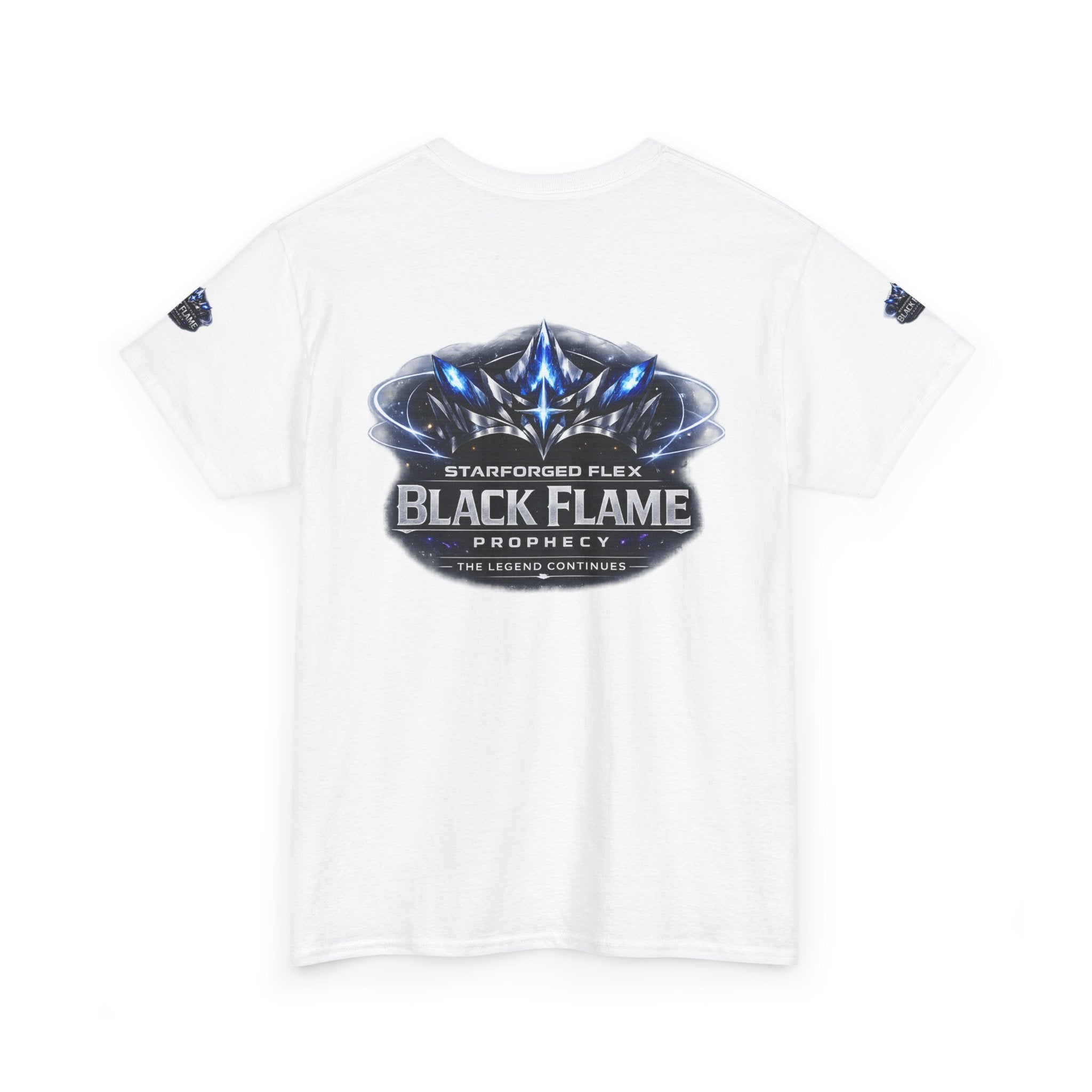 PRB Black Flame Prophecy Tee — Starforged Flex Graphic T‑Shirt by Power Runs Black