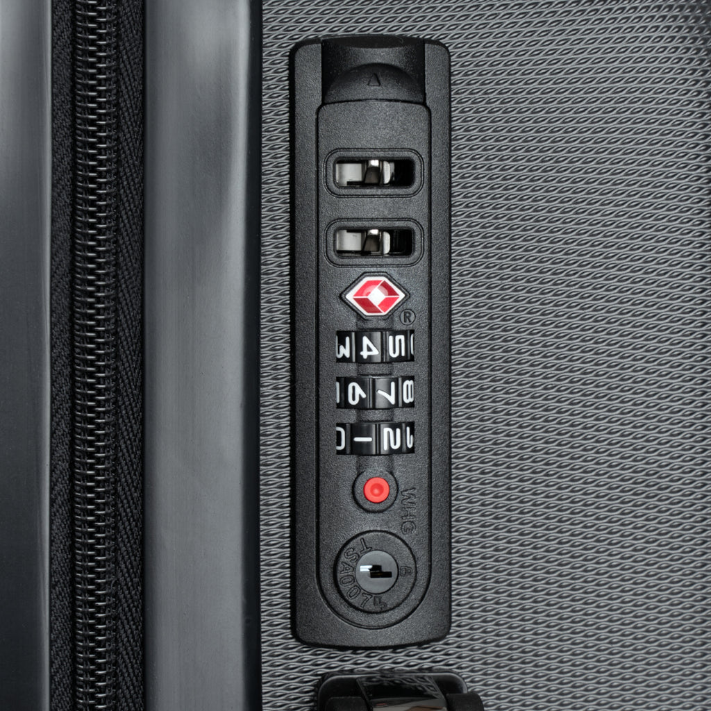 Power Runs Black PRB Gold Geo Accent Suitcase – Carry-On Hard Shell Luggage by Power Runs Black