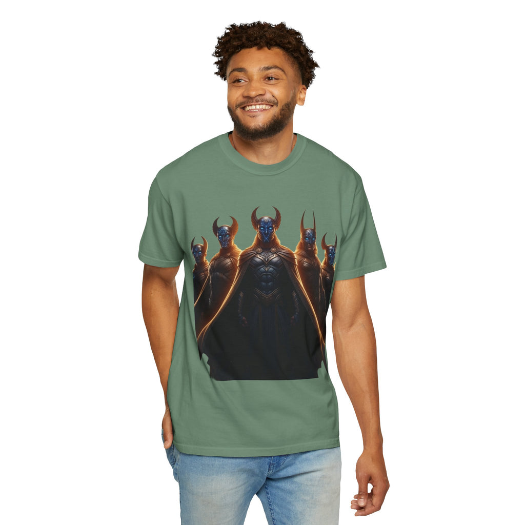 Power Runs Black PRB Dark Legion Graphic T-Shirt — Horned Warriors Fantasy Tee by Power Runs Black
