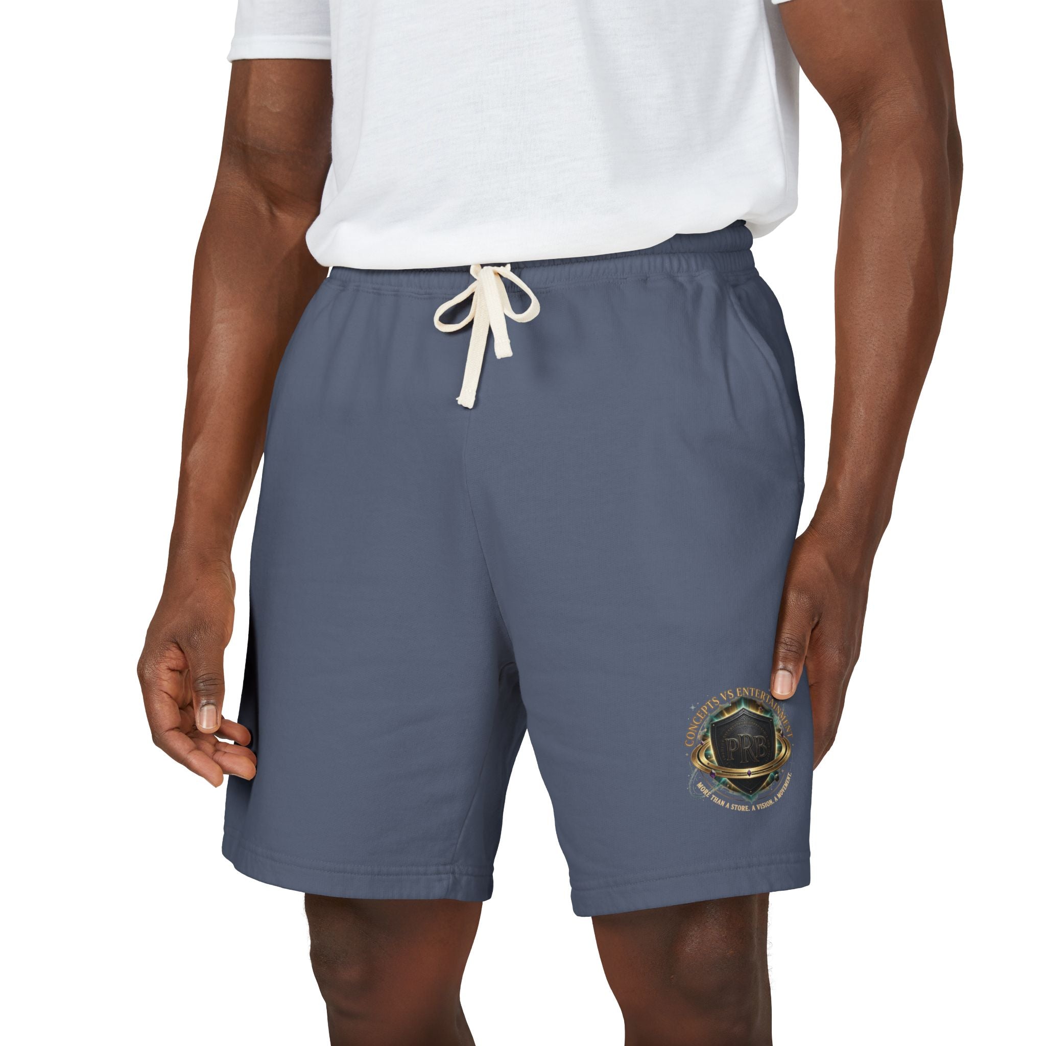 Printify PRB Fleece Sweat Shorts — Vintage Crest Pocket Graphic - Trousers