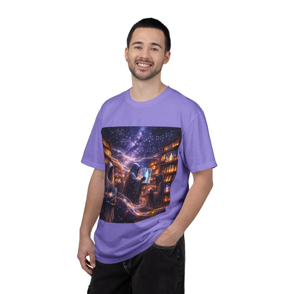 PRB Mystic Library Wizards T-Shirt — Cosmic Sorcerer Art Tee by Power Runs Black