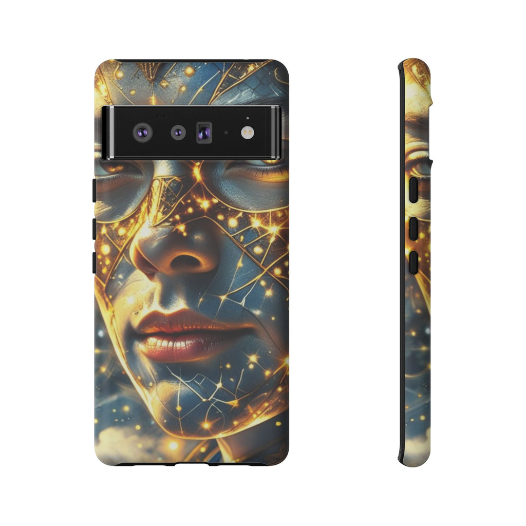 PRB Galactic Portrait Tough Case | Cosmic Face Phone Case, Starry Nebula Design by Power Runs Black