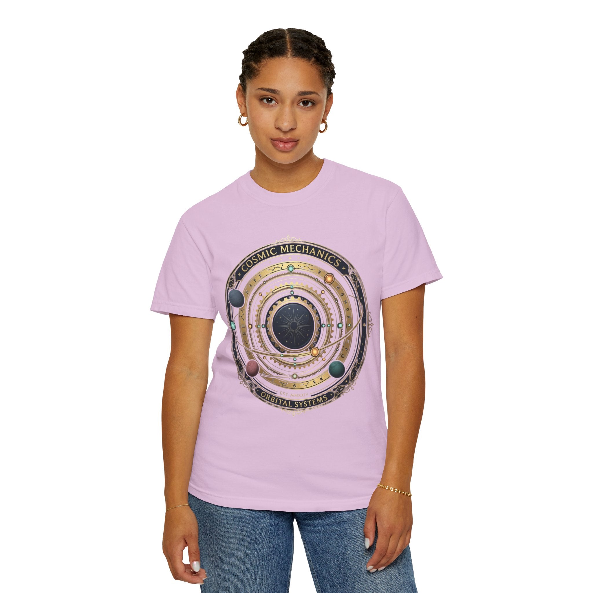 PRB Cosmic Mechanics Solar System Graphic T-Shirt | Planetary Orbit Tee by Printify