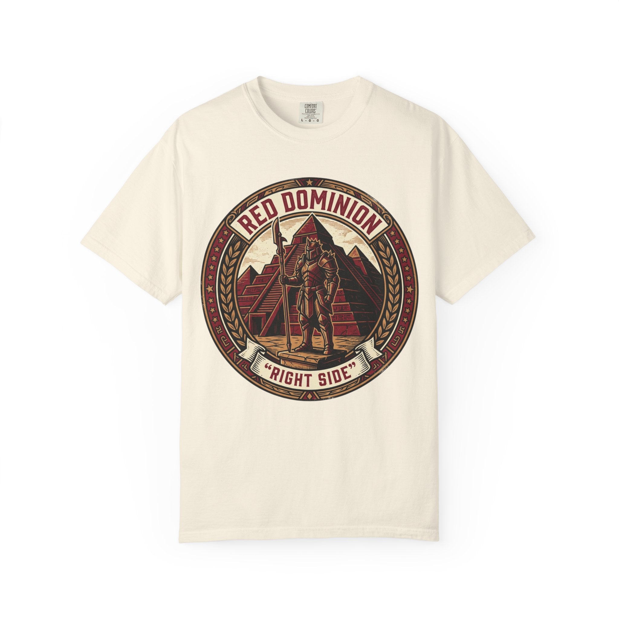 Power Runs Black PRB Red Dominion 'Right Side' Graphic T-Shirt by Printify