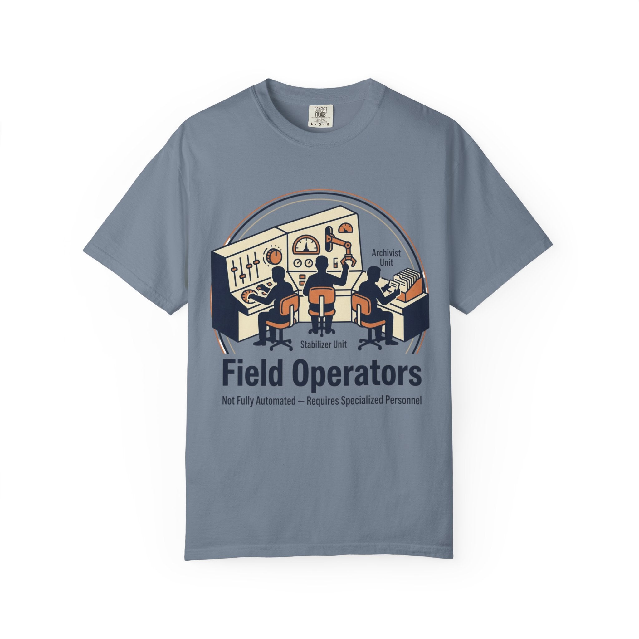 Power Runs Black PRB Field Operators T-Shirt — "Field Operators: Not Fully Automated — Requires Specialized Personnel" by Power Runs Black