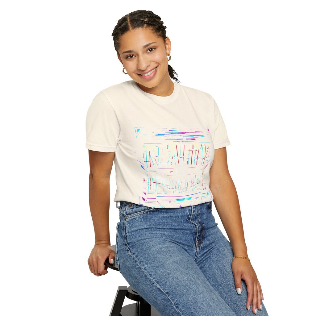 Power Runs Black PRB Glitchy Pastel "Reality Is Desyncing" T-Shirt by Power Runs Black