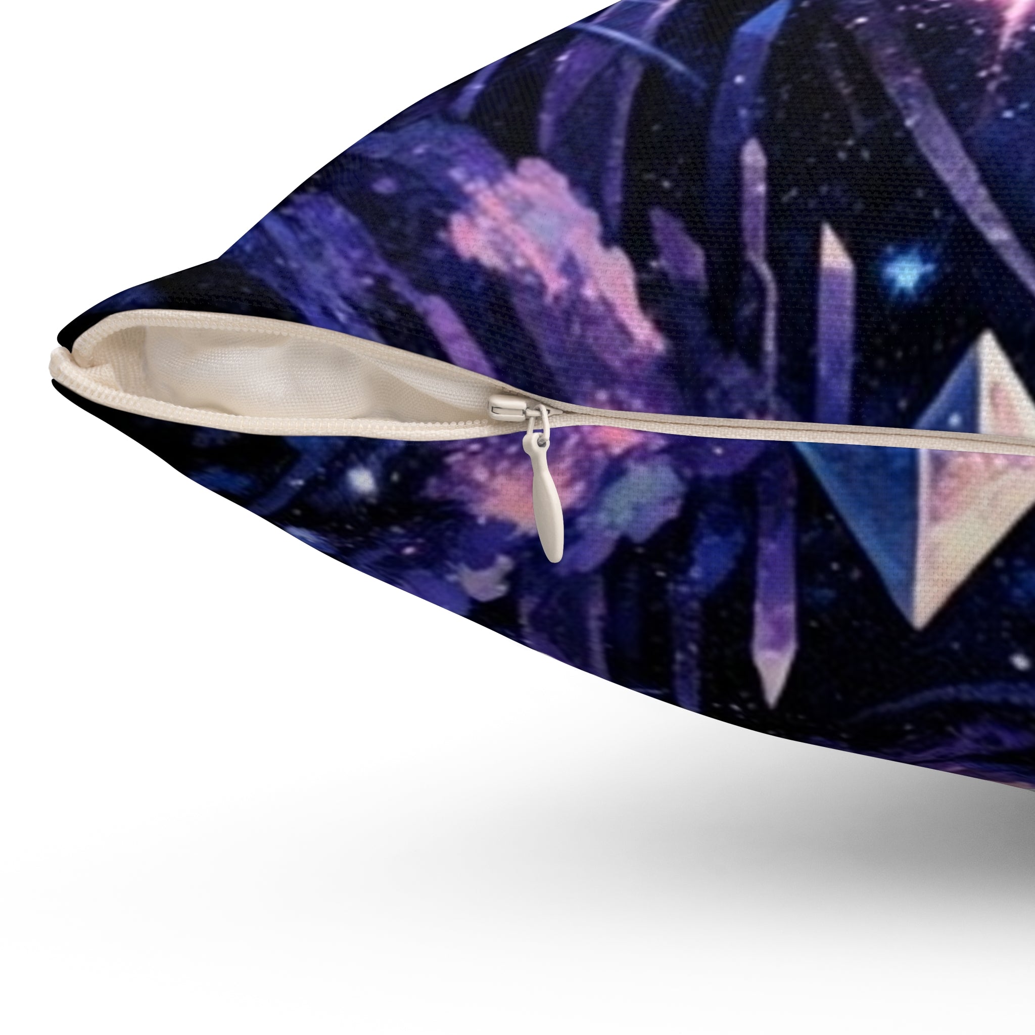 PRB Galaxy Crystal Pillow — Space Swirl Decorative Throw Pillow by Power Runs Black