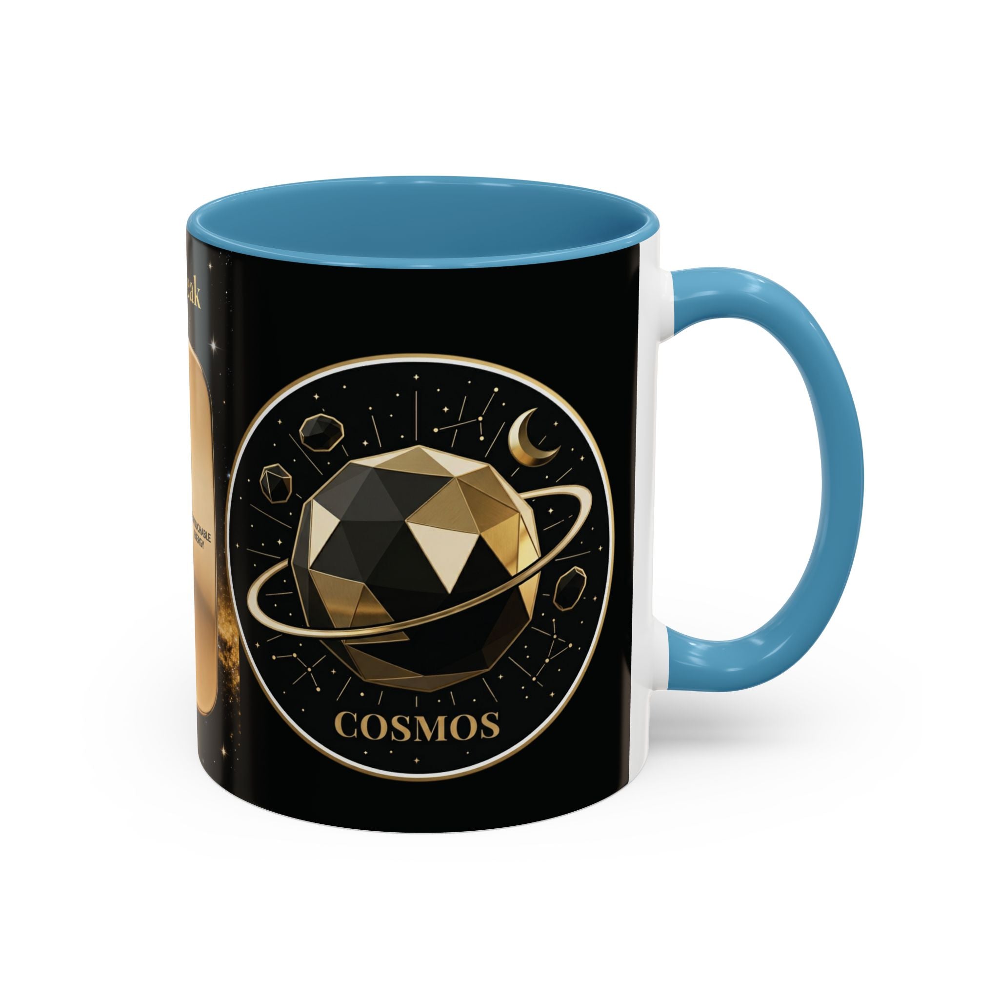 PRB Gold Cosmos Design Accent Coffee Mug | The Break, Planet Illustration by Power Runs Black