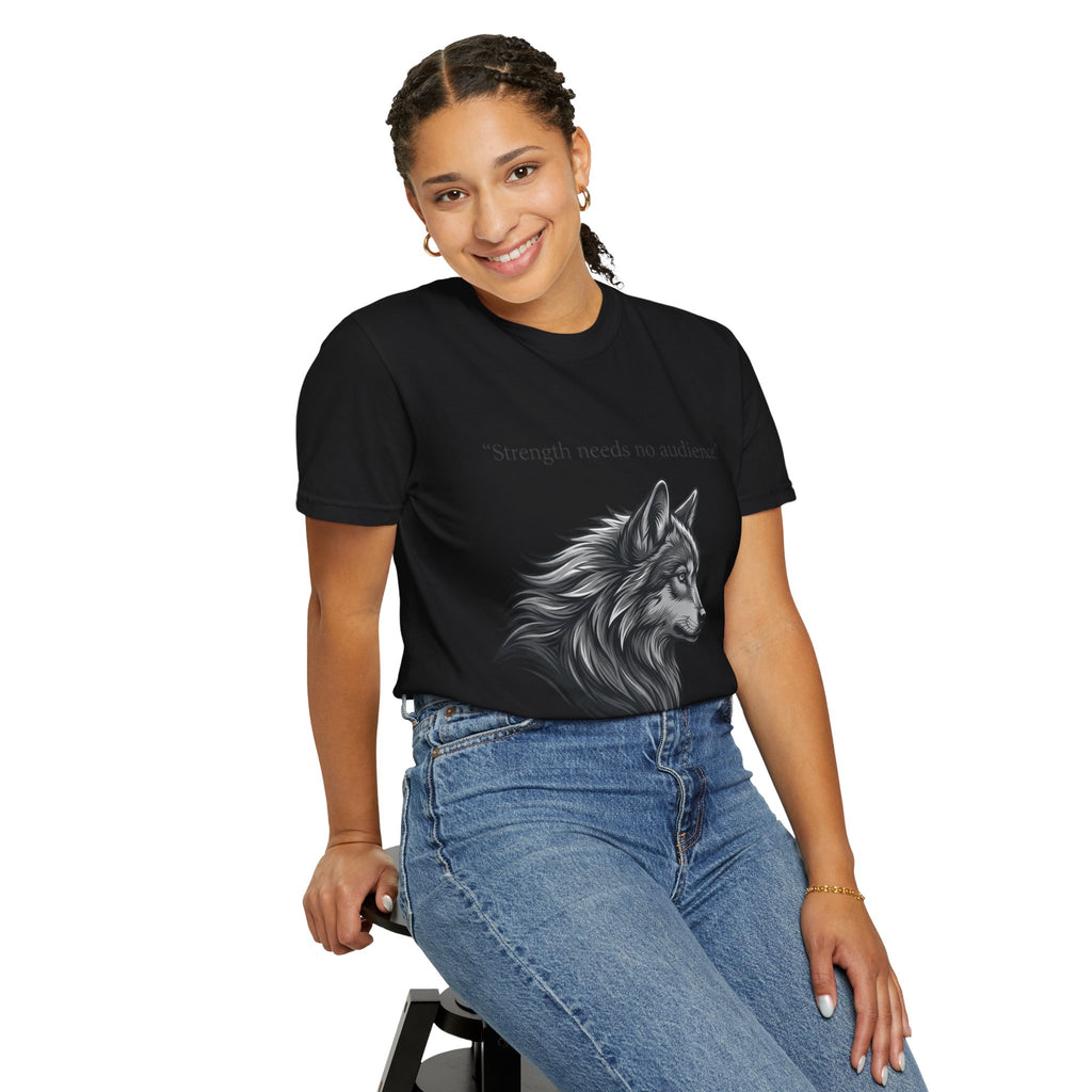 PRB Wolf Head T-Shirt — "Strength needs no audience" Inspirational Graphic Tee by Printify