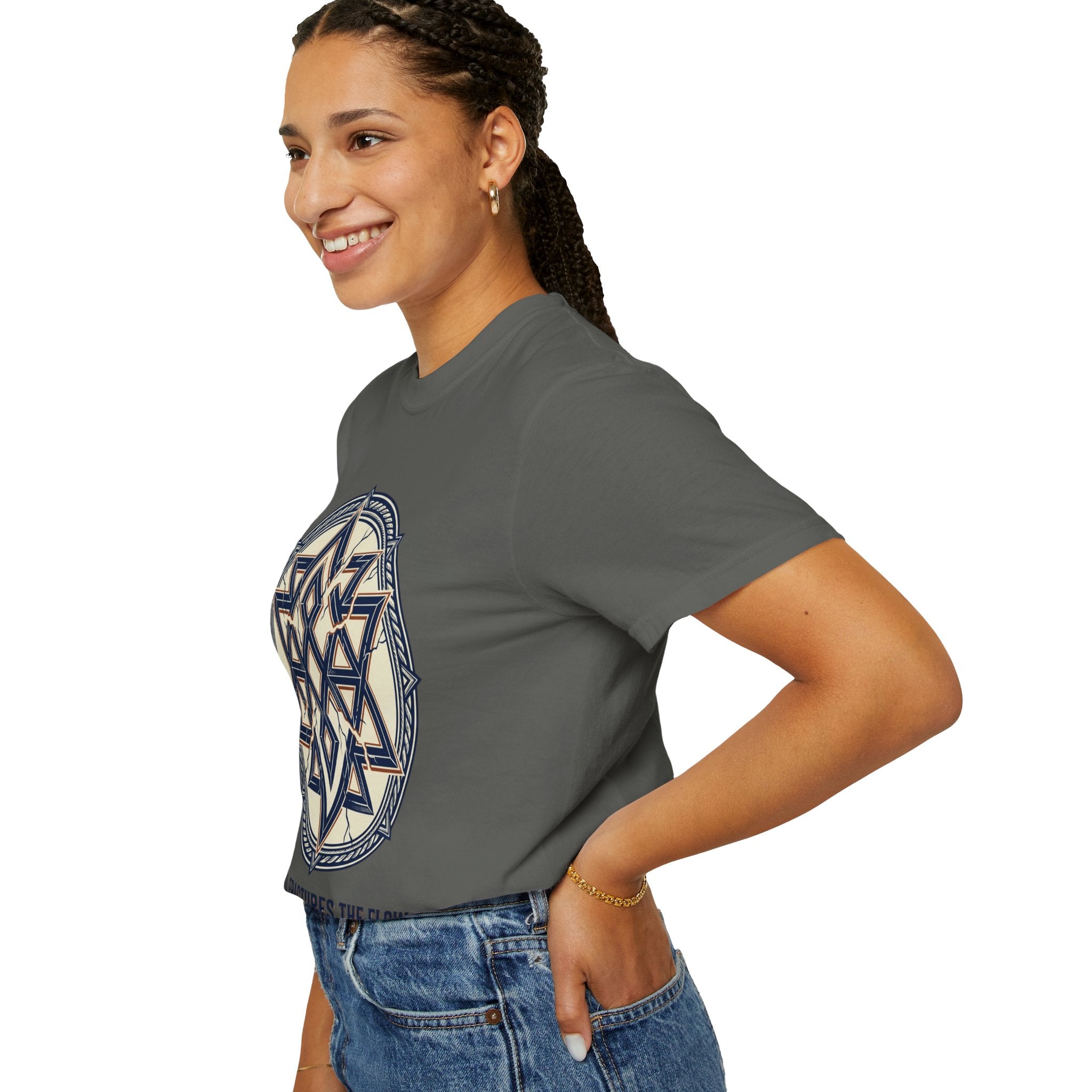 Power Runs Black PRB Geometric Star Mandala T-Shirt — "Control Fractures the Flow" Graphic Tee by Power Runs Black