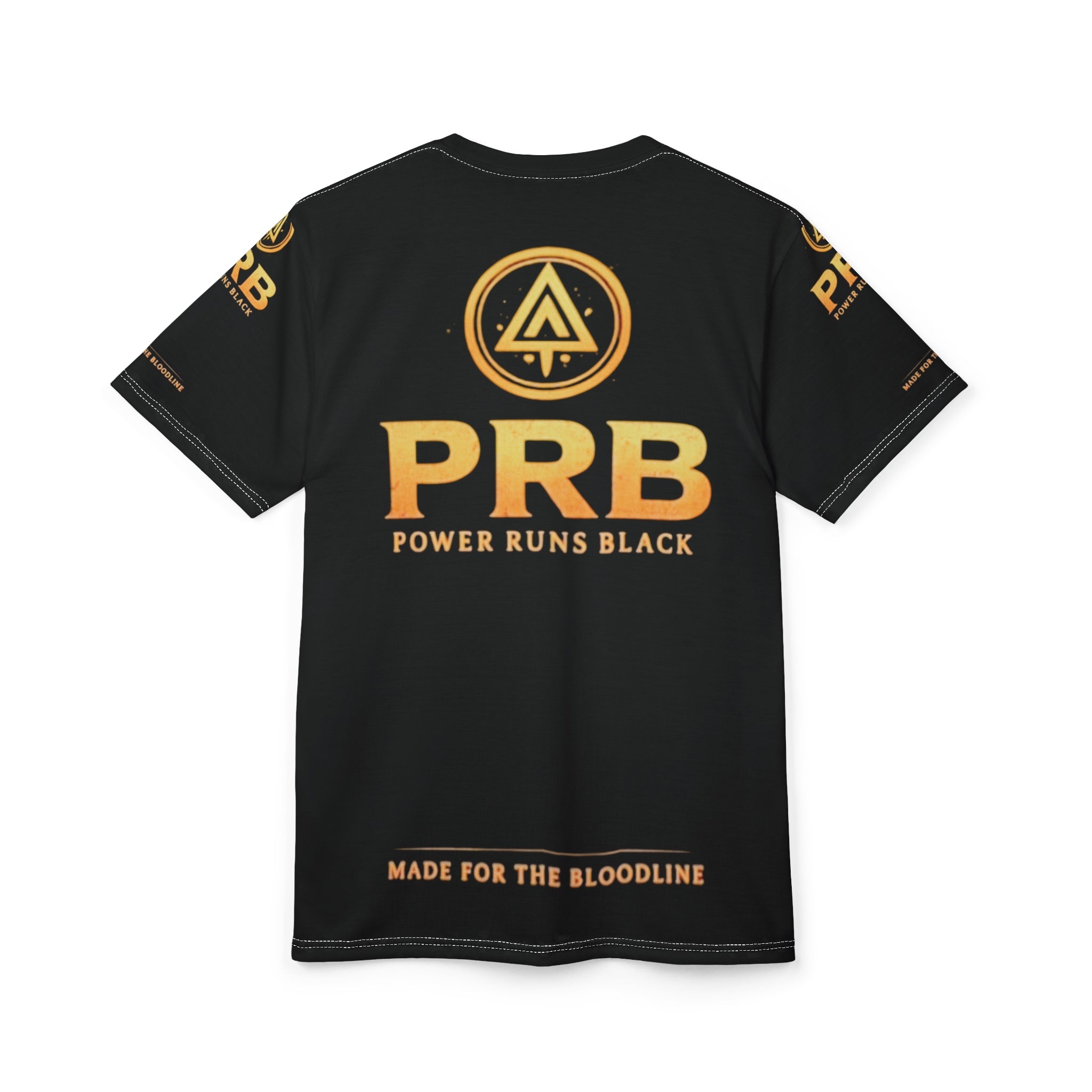 PRB Gold Houndstooth All-Over Print Tee — Bold Streetwear Graphic Shirt by Power Runs Black