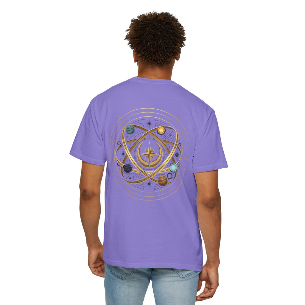 PRB Crown & Cosmos Graphic T-Shirt | Gold Royal Crest & Celestial Back by Printify
