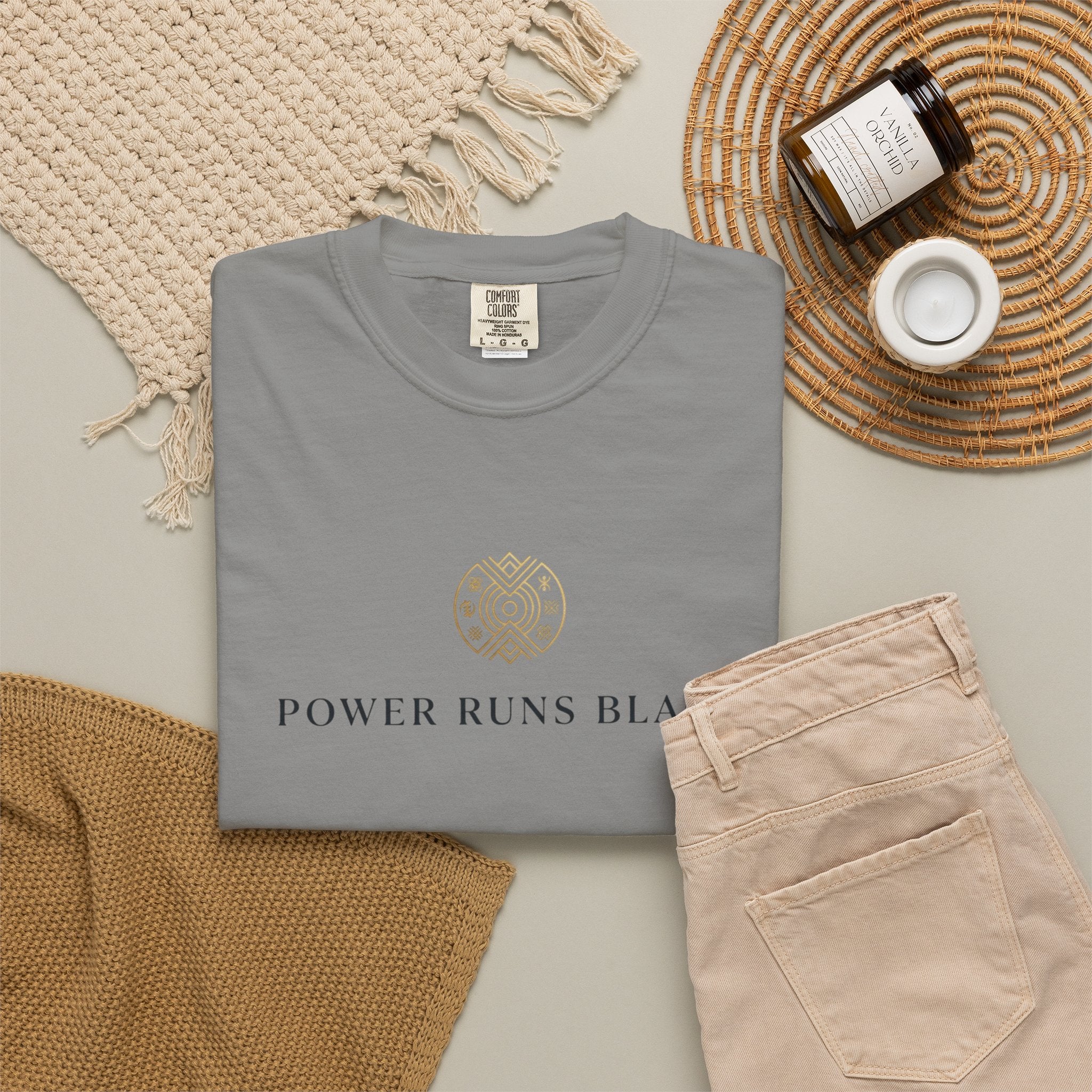 Power Runs Black PRB Graphic T-Shirt — Minimal Emblem Tee by Power Runs Black