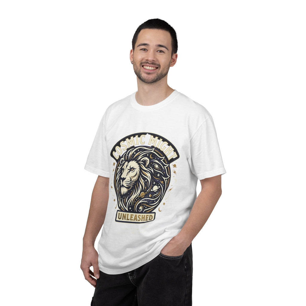 PRB Starforged Flex Cosmic Might Unleashed Lion Graphic T-Shirt — "Unleashed" Inspirational Lion Tee by Power Runs Black