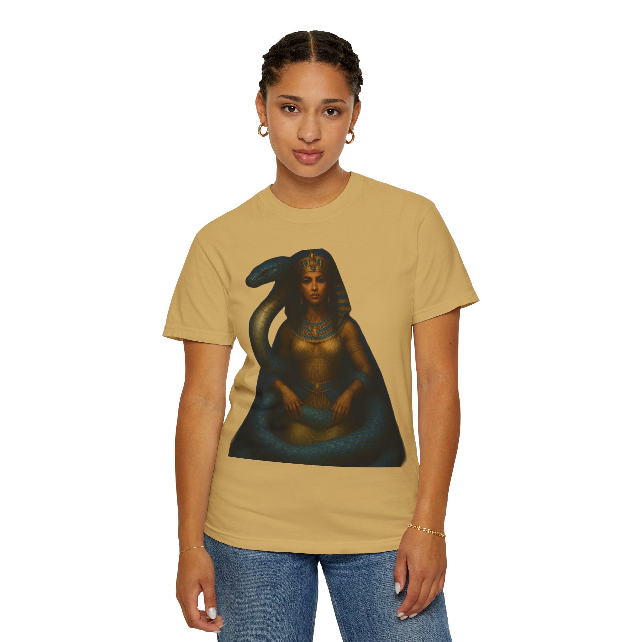 PRB Egyptian Goddess with Snake T-Shirt | Pharaoh Serpent Art Tee by Power Runs Black