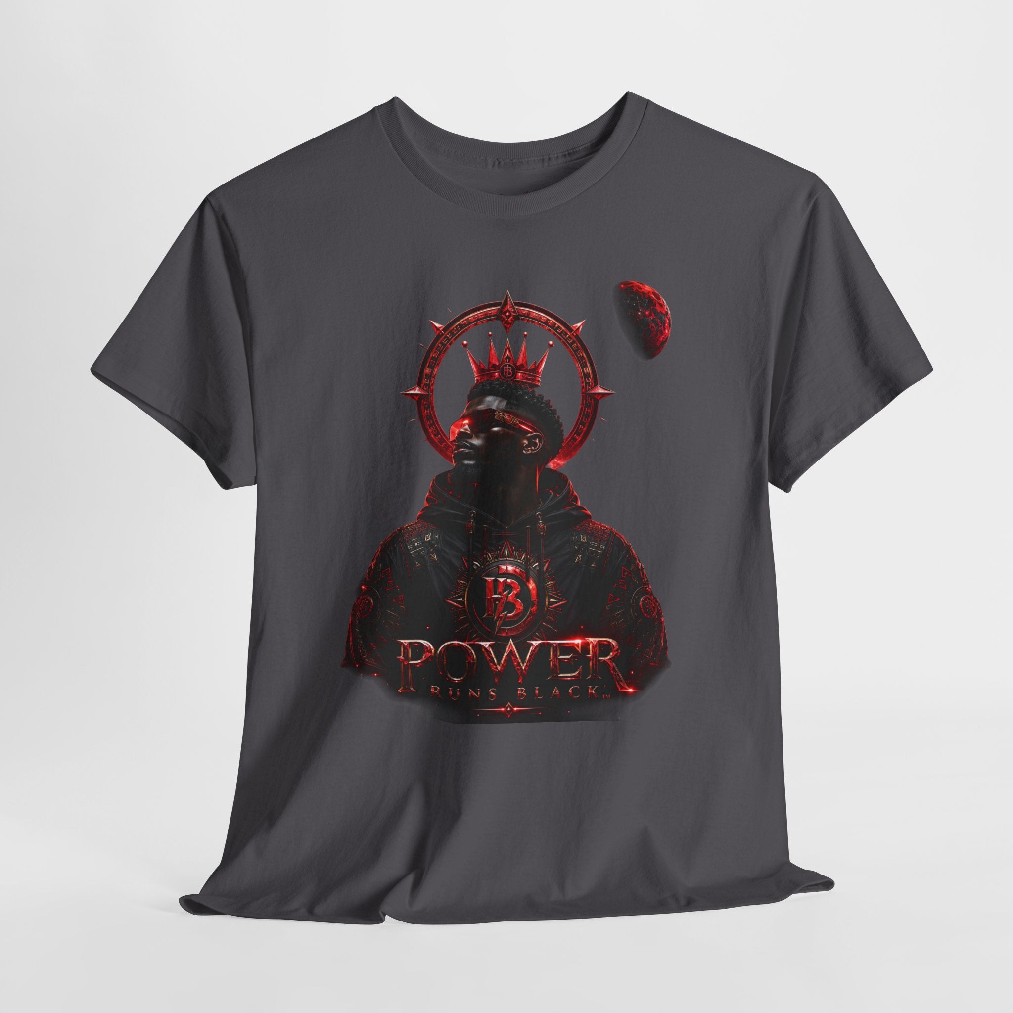 Power Runs Black Red Angel Graphics Tee by Printify