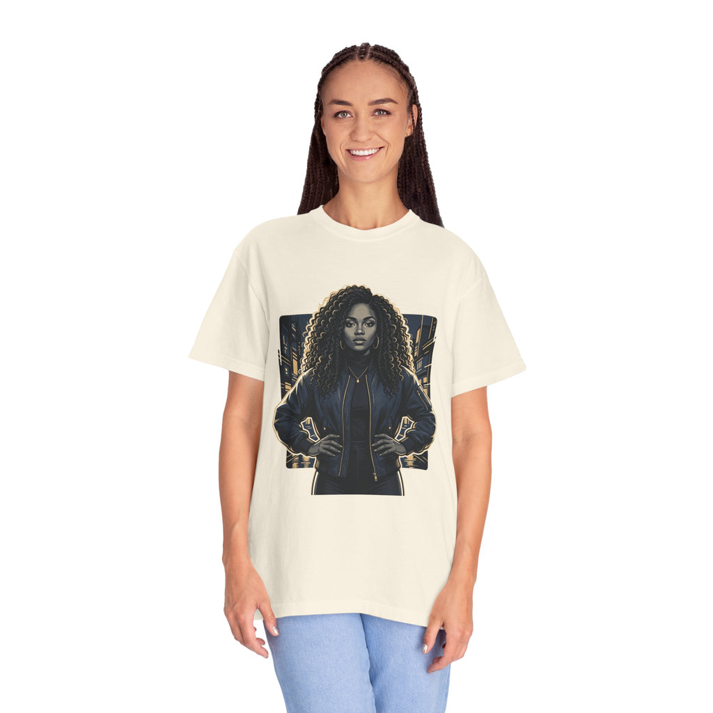 Pretty Rich Bitch The Collection by PRB T-Shirt — Bold Graphic Tee with Empowered Woman Portrait by Power Runs Black