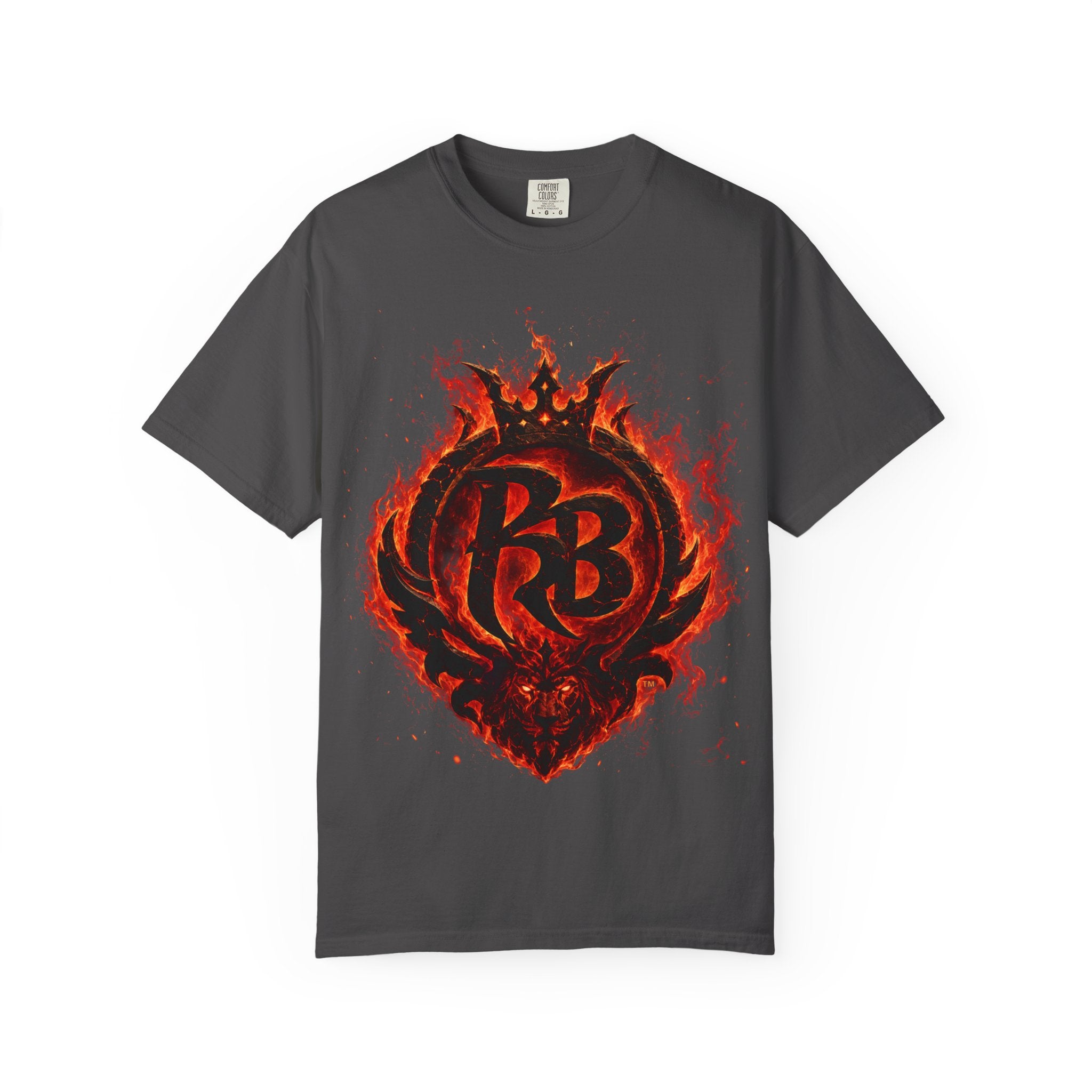 Power Runs Back PRB Flame Logo T-shirt | Fiery Emblem Tee, Grunge Rock Chic by Power Runs Black