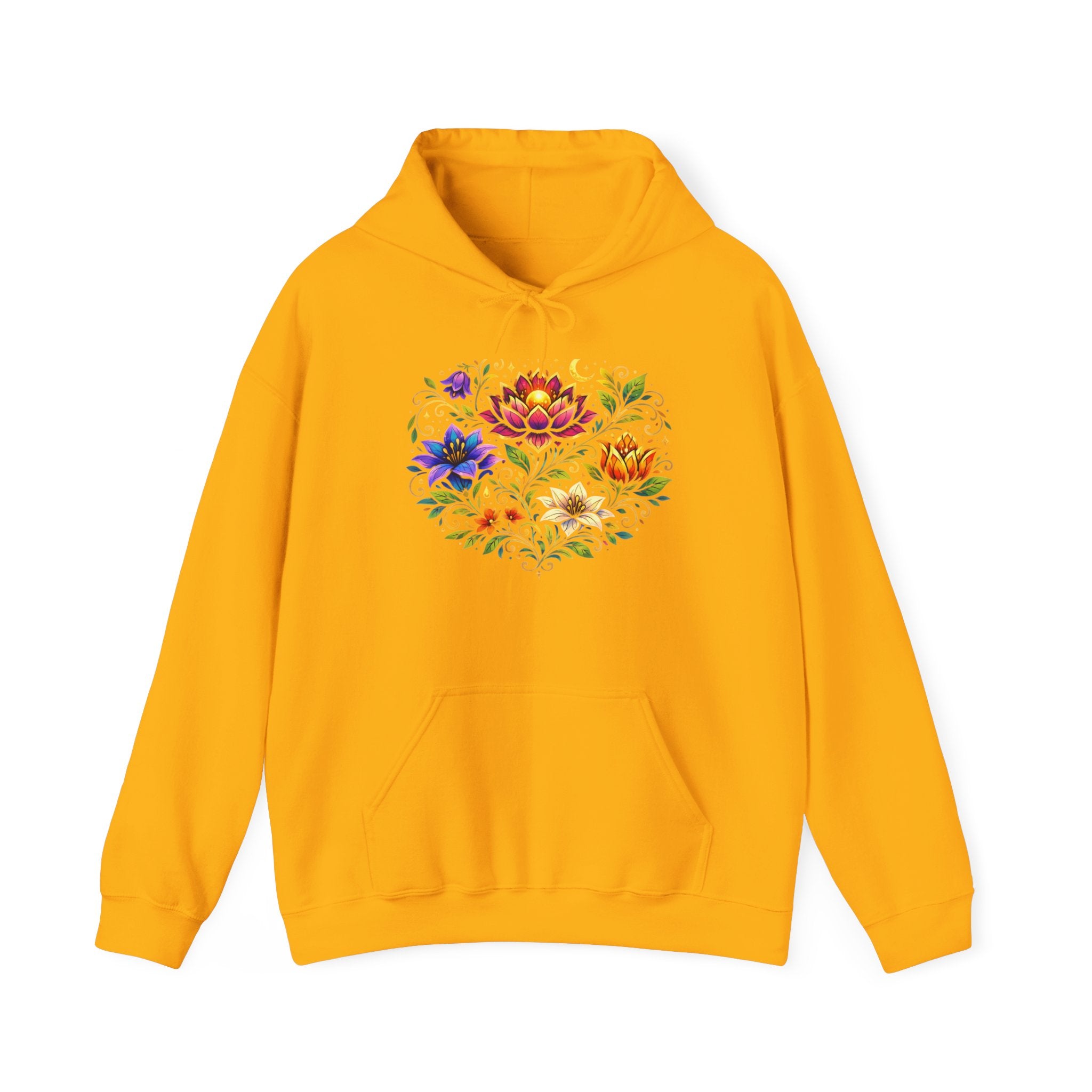 Pretty Rich Bitch by PRB Colorful Floral Lotus Bouquet Hoodie | Watercolor Flower Mandala Sweatshirt by Power Runs Black