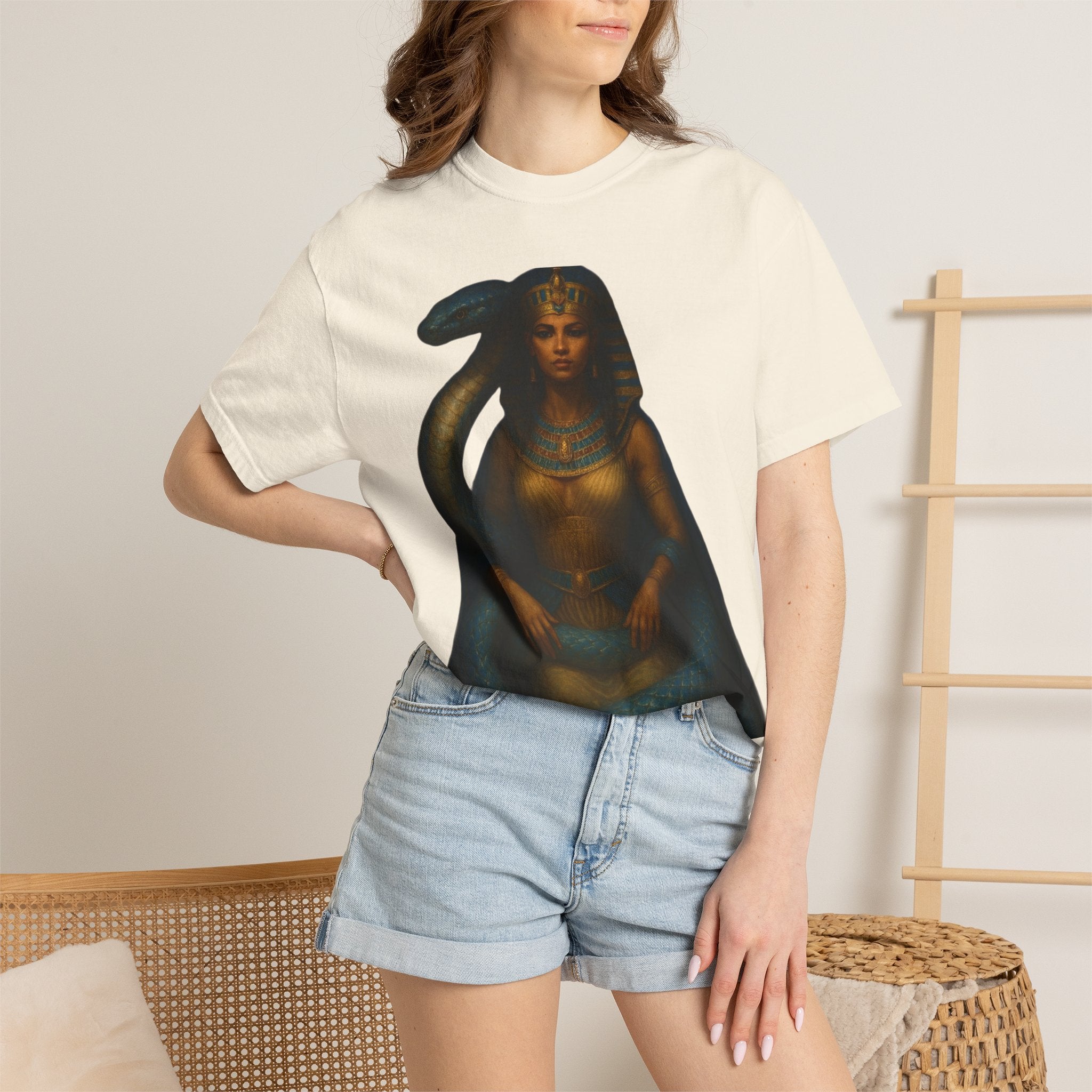 PRB Egyptian Goddess with Snake T-Shirt | Pharaoh Serpent Art Tee by Power Runs Black
