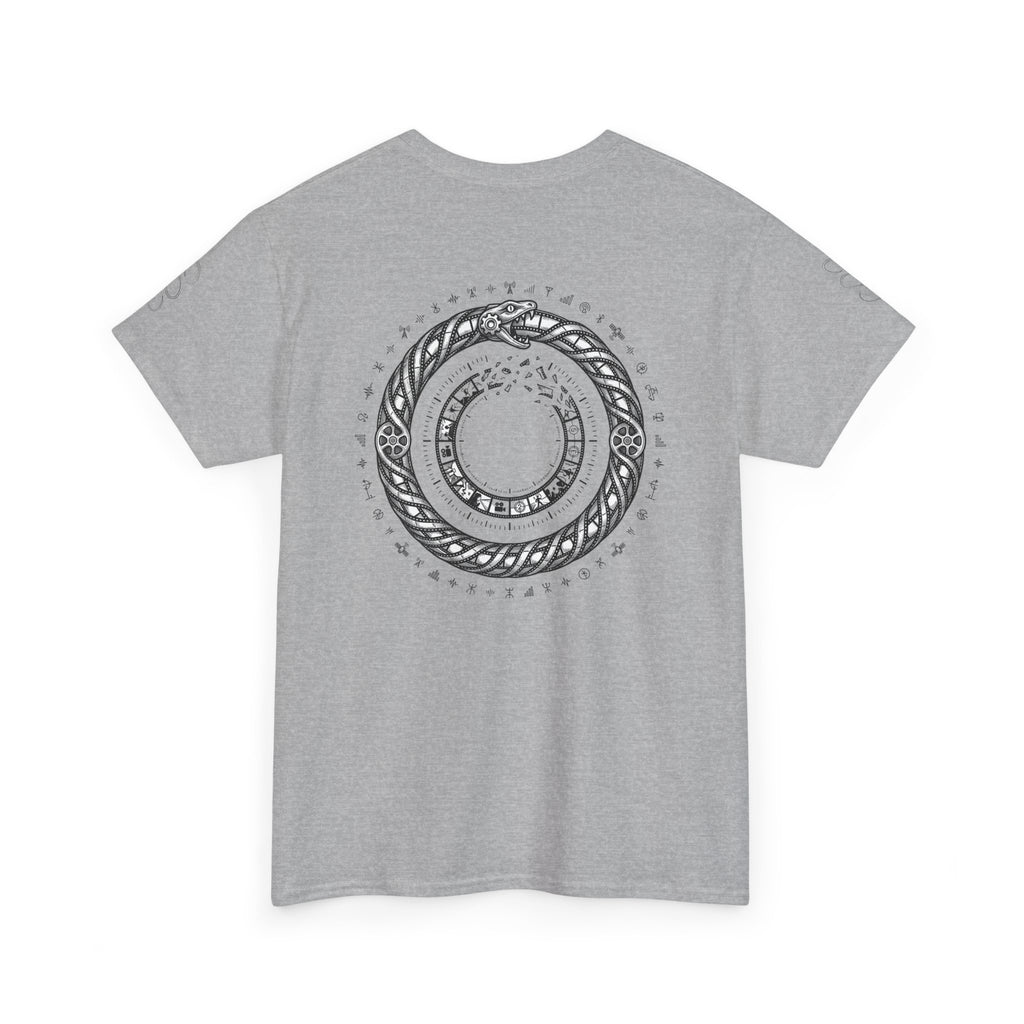 Power Runs Black — "The Agenda of the Arch" Retro TV Ouroboros Graphic Tee by Printify