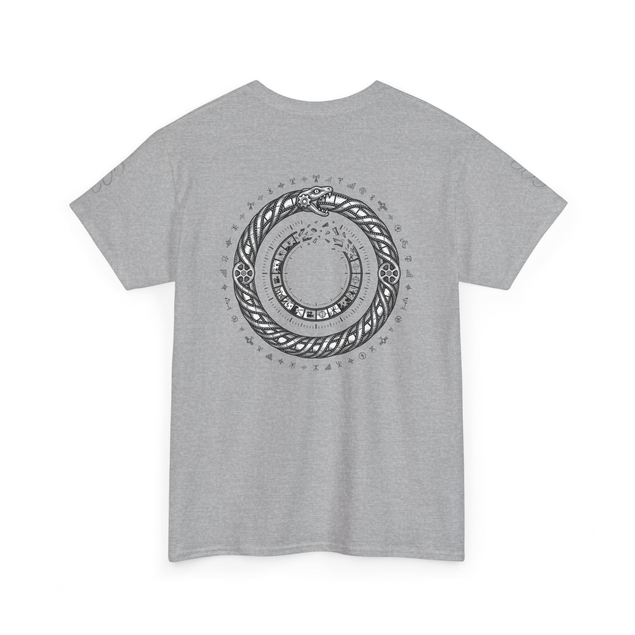 Power Runs Black — "The Agenda of the Arch" Retro TV Ouroboros Graphic Tee by Printify