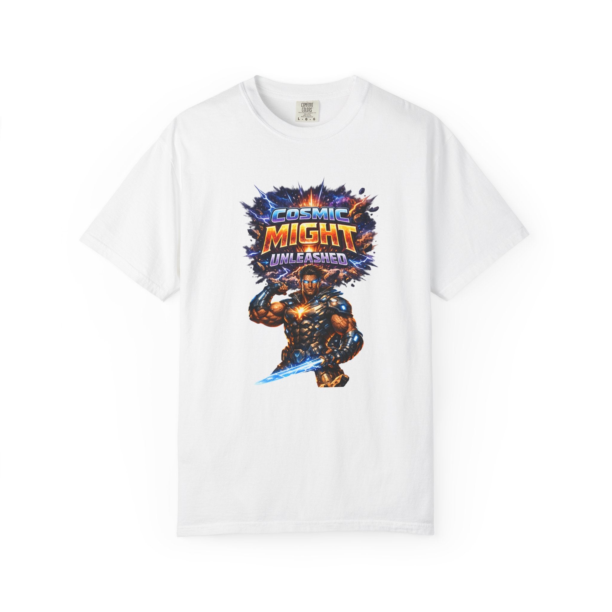 PRB Cosmic Might Unleashed T-shirt | Space Warrior Graphic Tee by Power Runs Black