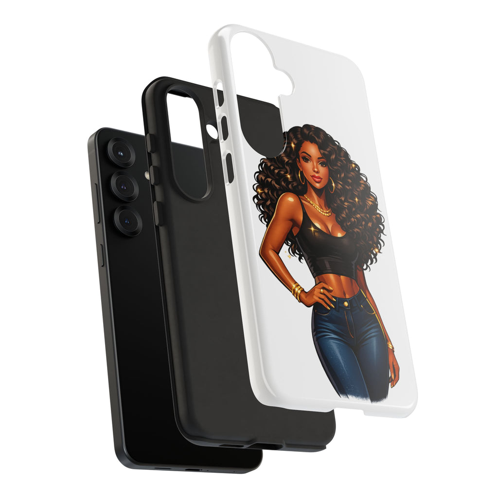 Pretty Rich Bitch by PRB Curly Hair Phone Case by Printify