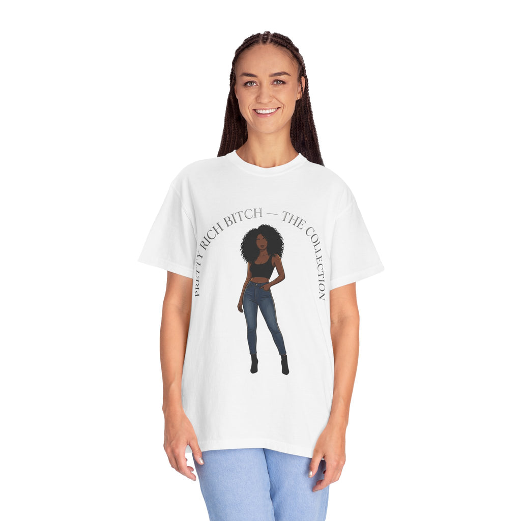 Pretty Rich Bitch The Collection by PRB Graphic Tee (Afro Curly Woman) by Power Runs Black