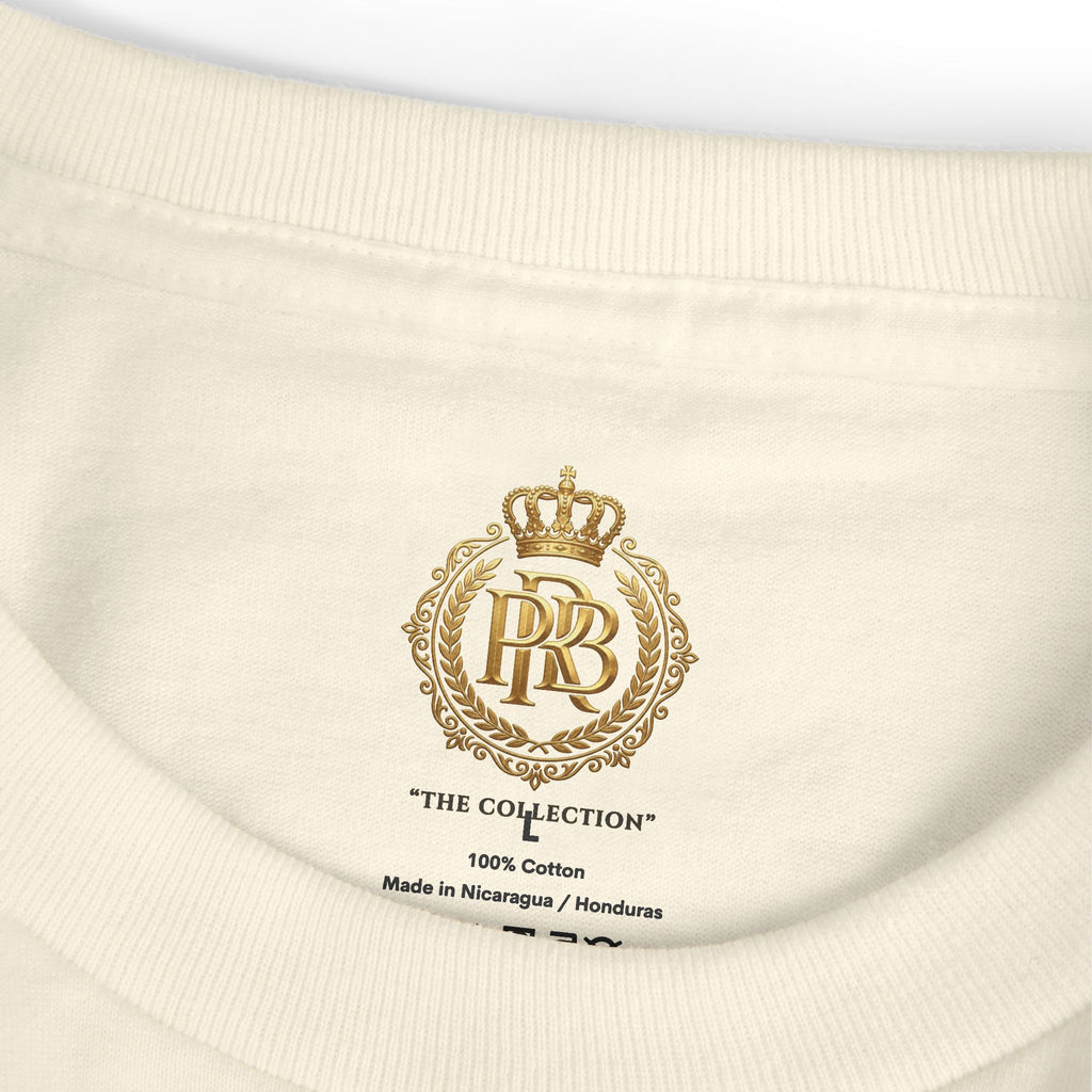 PRB Graphic Tee — Golden Gothic Shield Chest & Back Design by Power Runs Black