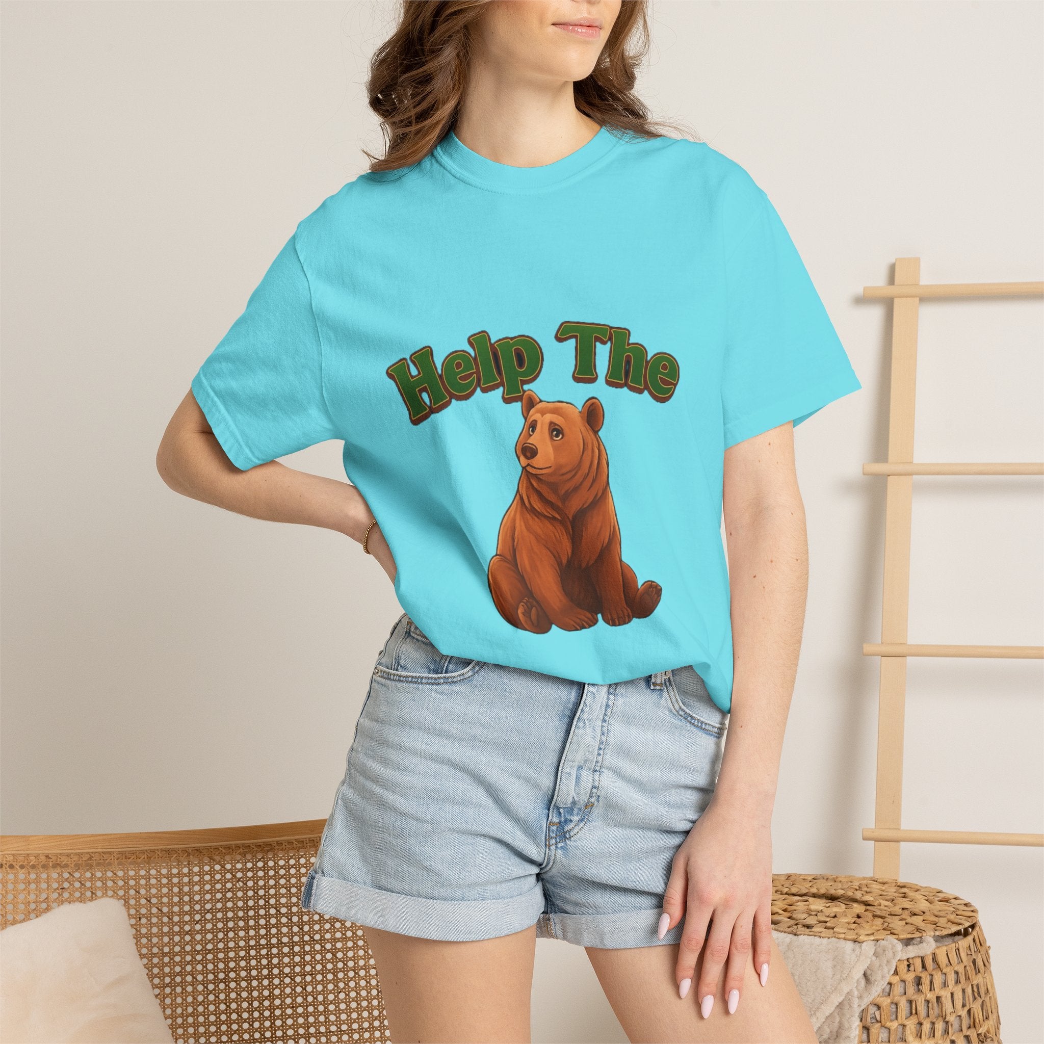 PRB "Don't Help me Help The Bear" T-shirt Bear Illustration by Power Runs Black