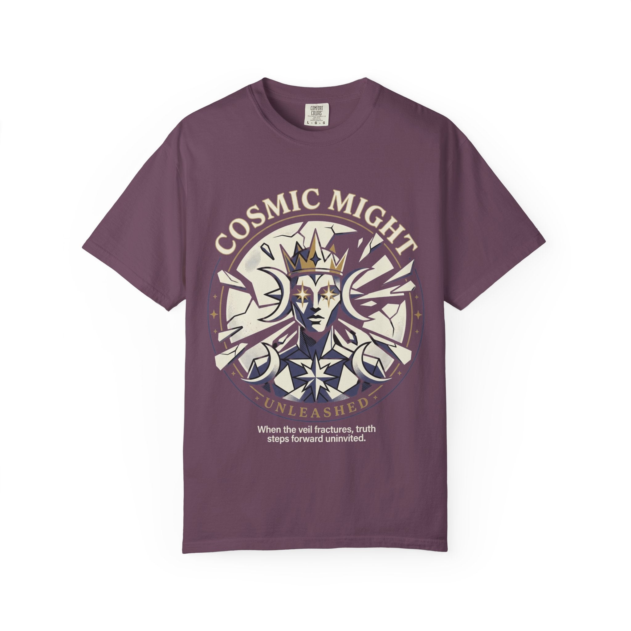 PRB Starforged Flex Cosmic Might Unleashed Graphic T-Shirt — 'Cosmic Might Unleashed' Vintage Astro King Tee by Power Runs Black