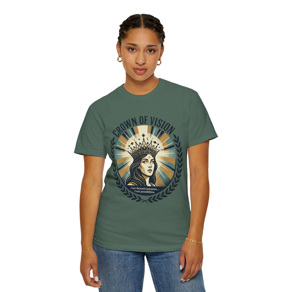 Power Runs Black Crown of Vision T-Shirt — Vintage Inspirational Graphic Tee by Printify