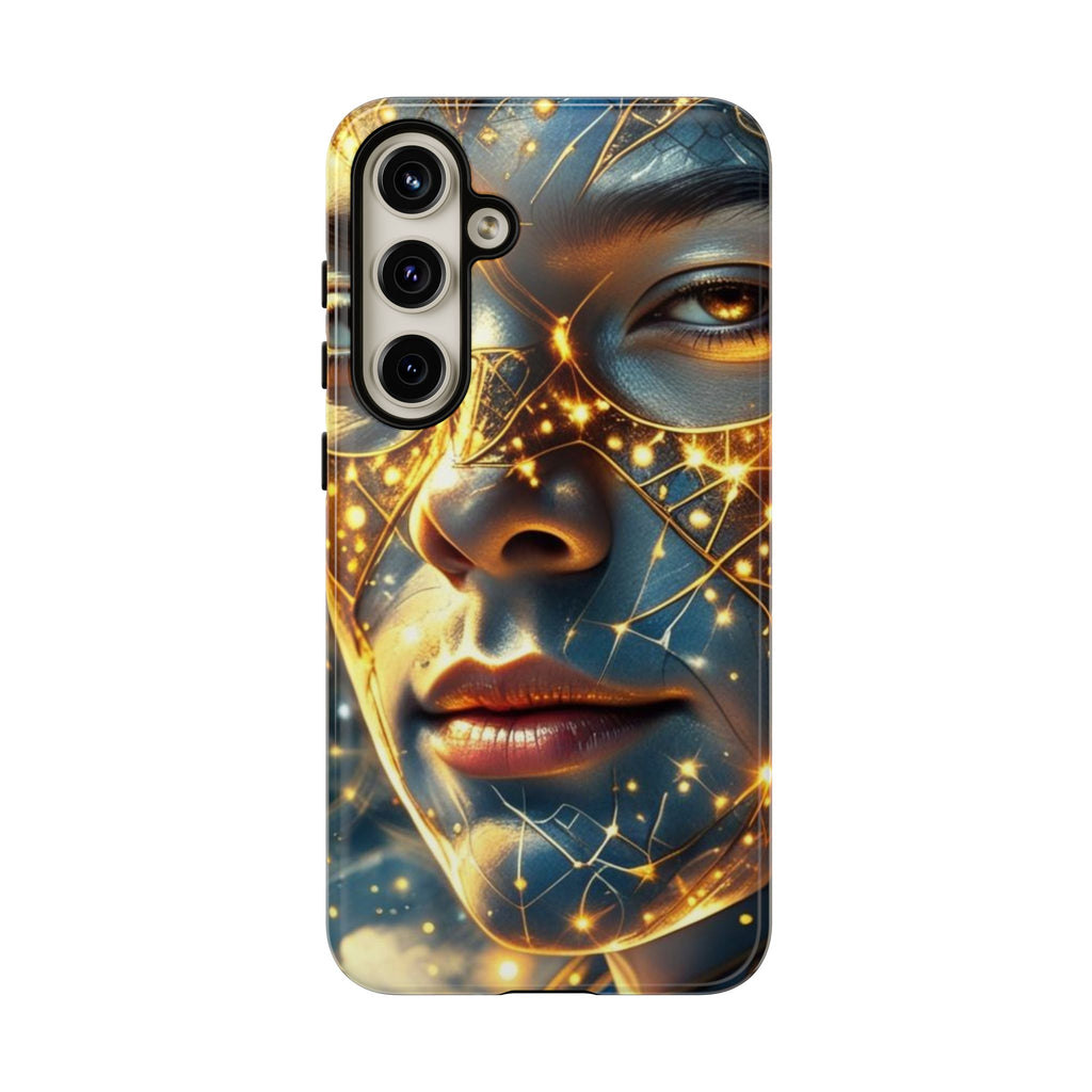 PRB Galactic Portrait Tough Case | Cosmic Face Phone Case, Starry Nebula Design by Power Runs Black
