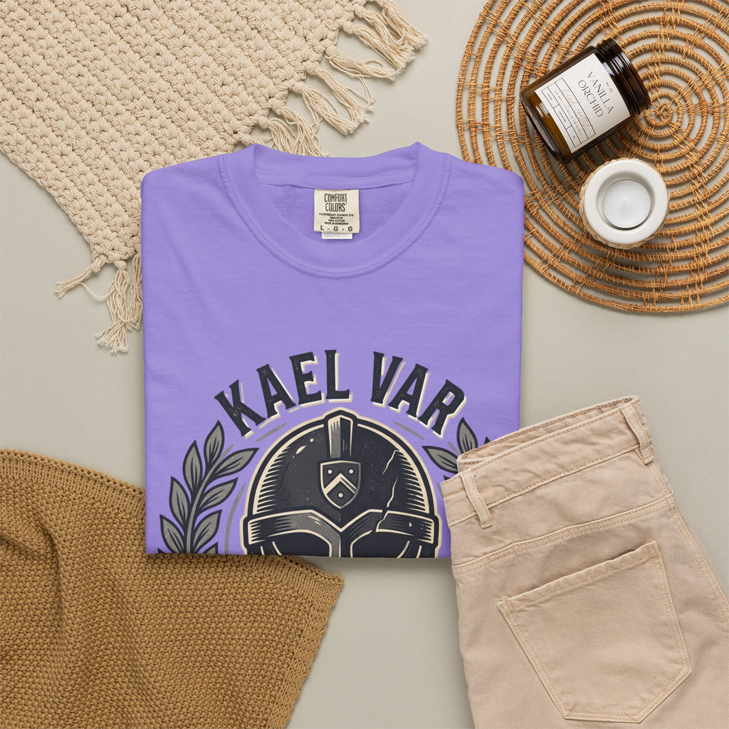 Power Runs Black PRB Kael Var Helmet Graphic T-Shirt — "Protection Hardens Form" Warrior Tee by Power Runs Black